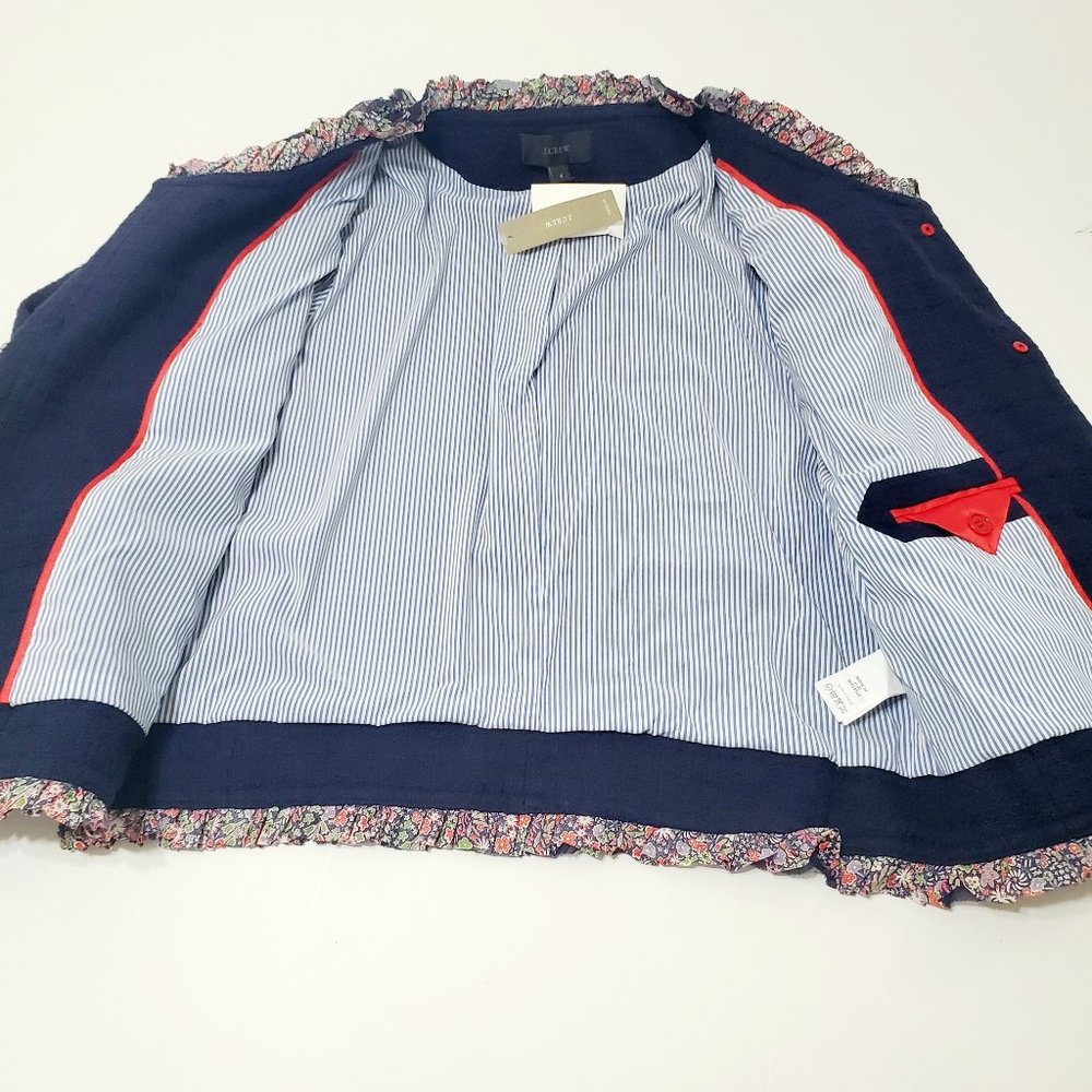 J. Crew Navy Tweed Lady Jacket Liberty Trim 8 NWT - Picture 13 of 13
